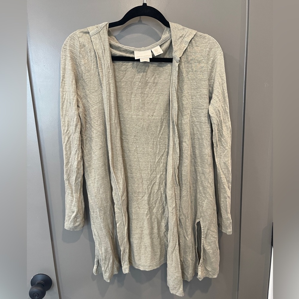 Cynthia Rowley 100% Linen Long Hoodie Sweater